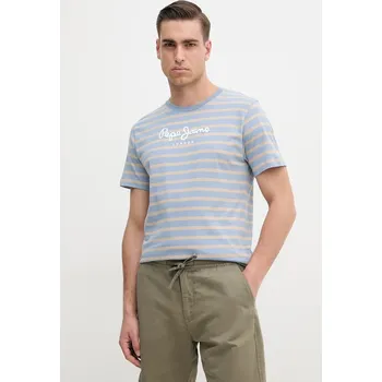 Oblečení a móda Bavlněné tričko Pepe Jeans PM509407 modrá 95X, vel. S