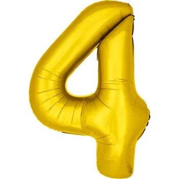 Balónek Fóliový balónek číslice 4 PartyPal zlatý metalický 40 cm (16 palců)