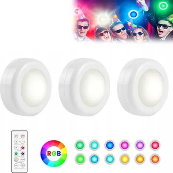 Lampička 3x Bezdrátová stmívatelná RGB LED lampička