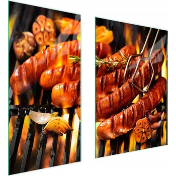 Obraz Skleněná ochranná deska na sporák 75x52 Gril