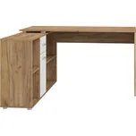 Psací stůl ROTHING, levý, craft zlatý/craft bílý, 5 let záruka + vyzvednutí ZDARMA