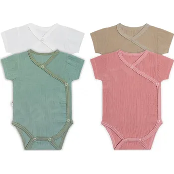 Kojenecký body Baby Service Kojenecké body zavinovací krátký rukáv mušelín - bílá Vel. 68