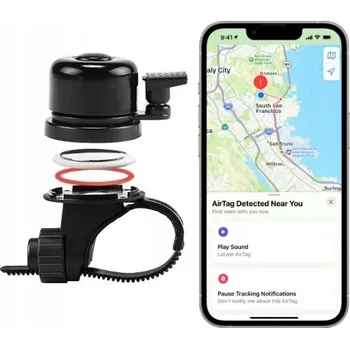 Bezpečnostní kamera CYKLOZVONEK PROTI KRÁDEŽI S ÚLOŽNÝM PROSTOREM AirTag SKRYTÝ LOKÁTOR ČERNÝ