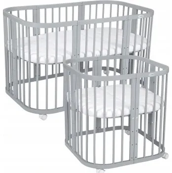 Dětská postýlka Dřevěná postýlka Waldin 77,5 x 127,5 cm šedá