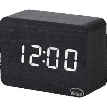 Hodiny HODINY Budík DŘEVĚNÝ LED Elektronický Digitální Stojící - TEPLOMĚR + DATUM