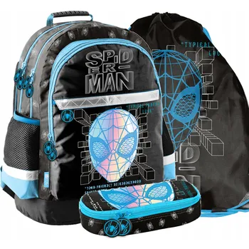 Školní batoh Spider-Man Paso s více přihrádkami, černá, modrá, vícebarevná, 22 l