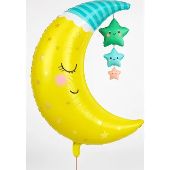 Balónek Fóliový balónek MĚSÍC 75x55 cm K NAROZENINÁM nebo na oslavu 1. ROCZNÍKU