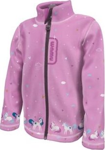 Dětská fleecová mikina Wamu Jednorožci - růžová velikost 116-122