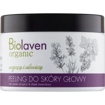 Vlasová regenerace BIOLAVEN_Osvěžující peeling na pokožku hlavy s olejem z hroznových semínek a levandulovým olejem 150 ml