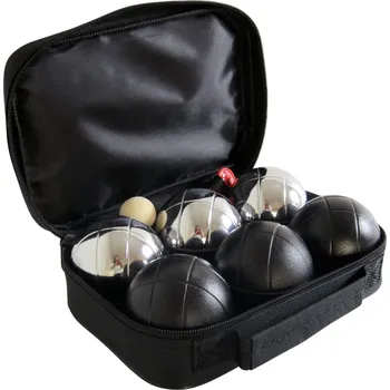 Petanque Pétanque sada MASTER 6 chromovaných a černých koulí obal nylon