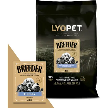 Krmivo pro psa Lyopet Breeder Puppy Turkey Balení: 3x4 kg monoproteinové granule pro štěňata s krůtím masem