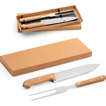 Příslušenství pro gril Bambusová sada na grilování barbecue nůž + vidlička EKO