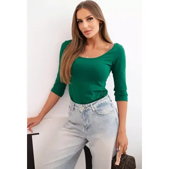 Dámská halenka Kesi Halenka kulatý výstřih zelená Kesi zelená 3351713