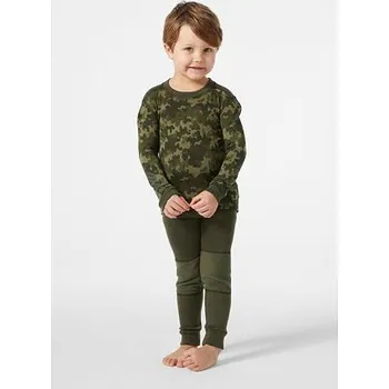 Set dětského termoprádla Dětské termoprádlo Helly Hansen Graphic LIFA® Merino Wool set - utility green camo velikost 116