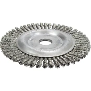 Brusný kartáč kotouč drátěný plochý, copový, průměr 180 mm, průměr otvoru 22,2 mm - 100-01141