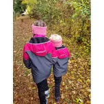 Dětská softshellová bunda Fantom dvoubarevná šedo růžová velikost 152