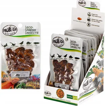 Krmivo pro terarijní zvíře ČERSTVÉ LARVY BOURCE MORUŠOVÉHO KRMIVO PRO PLAZY, OBOJŽIVELNÍKY A SAVCE 15 x 15G ČERVI