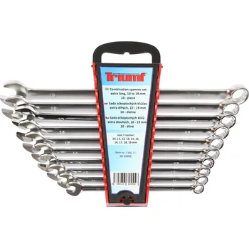 Triumf klíče očkoploché 12ti hran 10 - 19 mm, prodloužené, sada 10 dílů, v plastovém pořadači - 100-05930