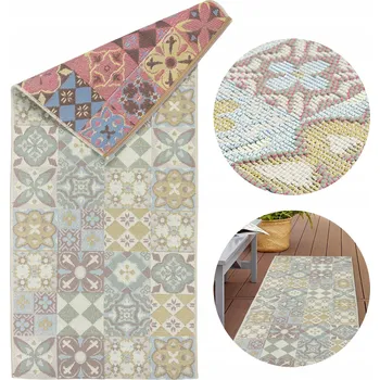 Koberec BÉŽOVÝ KOBEREC / BĚHOUN S NÍZKÝM VLASEM DO KUCHYNĚ 60x140CM VODĚODOLNÝ NA BALKON