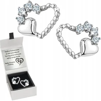 Náušnice NÁUŠNICE 925 SRDCE PRO DÍVKU, RHODIOVANÉ GRAVÍROVÁNÍ