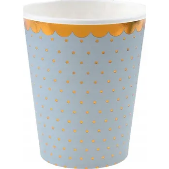 Party nádobí KELÍMKY GOLDEN DOTS MODRÉ 270 ML 10 KS