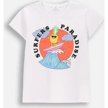 Pánské tričko Tričko Coccodrillo bílá barva, EVERYDAY GIRL WC5143208VGD 00X, vel. 134