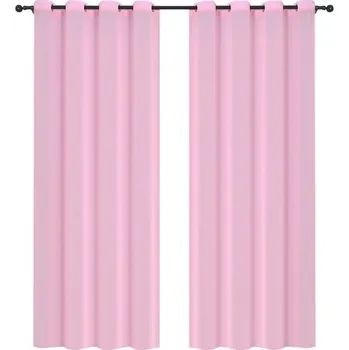 Prostěradlo 2 ks Jednobarevné závěsy růžové 140*145 cm polyester