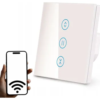 vypínač WiFi DOTYKOVÝ SPÍNAČ SKLENĚNÝ OVLADAČ PRO ROLETY TUYA BÍLÝ
