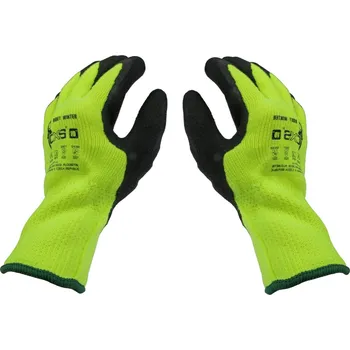 Pracovní oblečení Canis Safety rukavice pracovní zimní, bezešvý úplet máčené v PU, vel.10", černo-žlutá - 031-00158