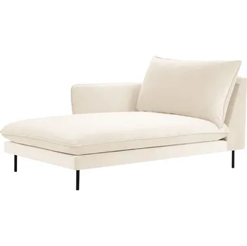 Otoman Cosmopolitan Design Světle béžová sametová lenoška Vienna 170 cm, levá