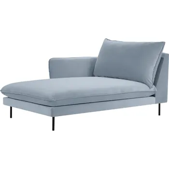 Otoman Cosmopolitan Design Světle modrá sametová lenoška Vienna 170 cm, levá
