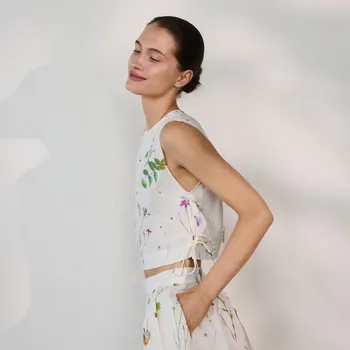 Reserved - Bavlněný květovaný top - vícebarevná - 070HN-MLC - 070HN-MLC-M