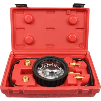 Nářadí pro automobil Triumf tester tlaku 0-1 bar a podtlaku 0-70 Hg/cm s adaptéry a hadičkou, sada 5 dílů - 100-05468