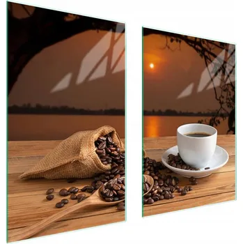 Obraz Skleněná ochranná deska na sporák 65x52 Káva