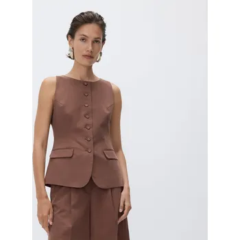 Dámské sako Reserved - Vesta ze směsi lyocellu - zlatavá hnědá - 147GN-82X - 147GN-82X-L