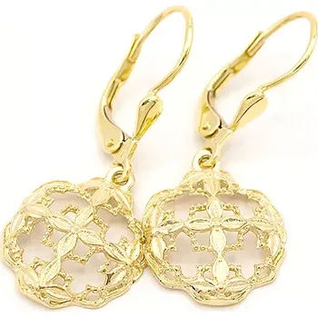 Náušnice Zlaté náušnice visací pestře zdobené 2,80g