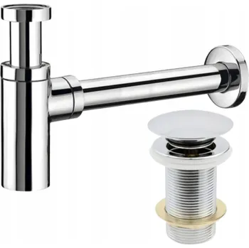 Sifon Zátka Click Clack + sifon pro umyvadlo bez přepadu