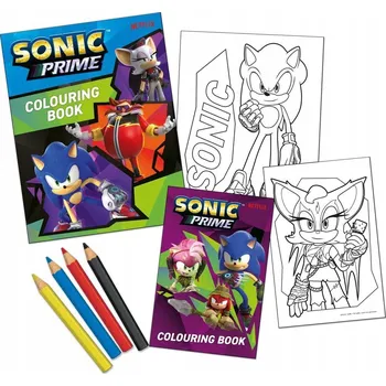 omalovánky omalovánky 2 ks kreativní sada s pastelkami ježek sonic