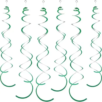 Party dekorace Dekorační spirály zelené 14 cm 6 ks