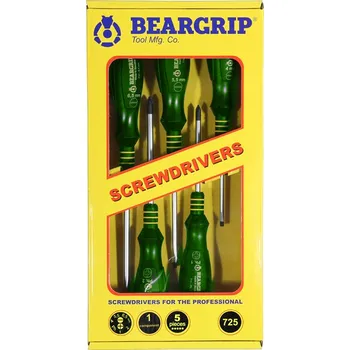 Šroubovák Beargrip šroubováky ploché PL4 - PL6,5, křížové PH1 - PH2, sada 5 dílů, 725 - 111-31905