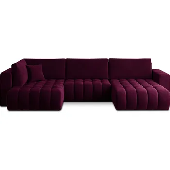 Sedací souprava Rohová rozkládací sedací souprava BONITO 350 cm Velvetmat 25 vínová pravá