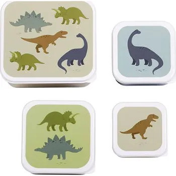 Svačinový box Sada čtyř svačinových krabiček A Little Lovely Company dinosauři