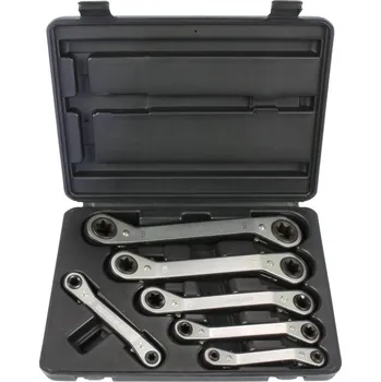 Ruční nářadí Triumf klíče očkové ráčnové E-profil E6 - E24, vyhnuté, s přepínací páčkou, sada 6 dílů - 100-05210