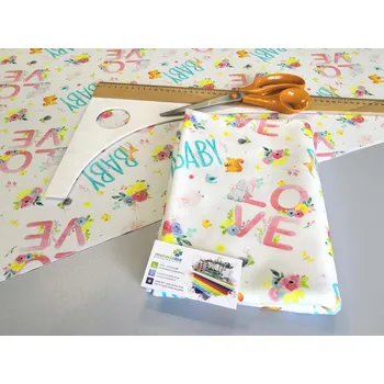 Moraviatex Balíček 1 metr - Oboulíc BIO bavlna DIGI potisk BABY LOVE (0,30kg)