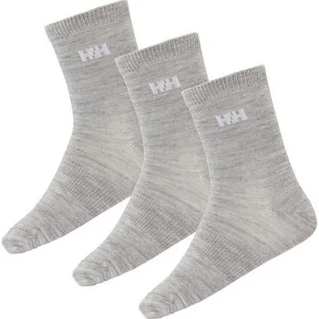 Dětské zimní ponožky Helly Hansen s merino vlnou K Wool Sock grey melange 3 pack velikost nohy 32-35
