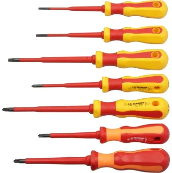 Šroubovák Beargrip šroubováky ploché PL3,5 - PL5,5, křížové PH1 - PH2, PlusMinus PZ1 - PZ2 VDE do 1000 V, sada 7 dílu - 111-40611