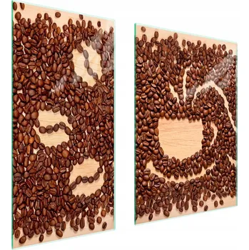 Obraz Skleněná ochranná deska na sporák 75x52 Káva