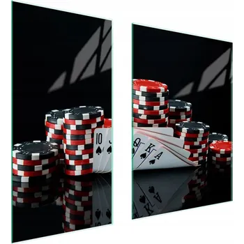 Obraz Skleněná ochranná deska na sporák 75x52 Karty