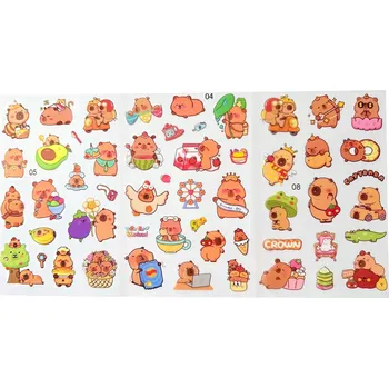 samolepka KAPYBARA s samolepky kapybary Sada 3 ks kreativních dekoračních samolepek