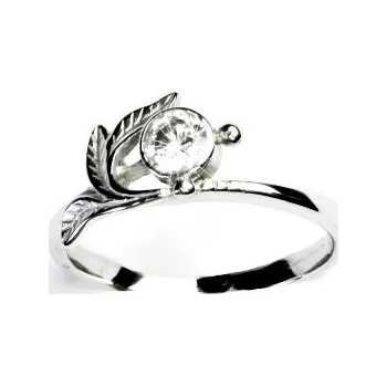 Prsten Zlatý prsten, čirý zirkon , bílé i žluté zlato - T 1064